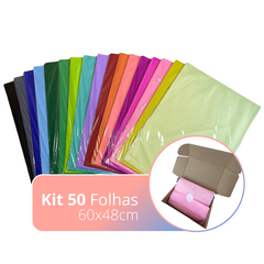 Papel De Seda Colorido Premium 60x48cm - 50 Folhas