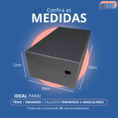 5 Caixas de Papelão Para Sapato Preta 33x19x12cm na internet