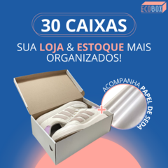 30 Caixas de Papelão Para Sapato Branca 28x18x9,5cm na internet