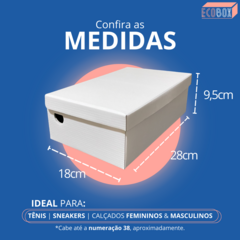 30 Caixas de Papelão Para Sapato Branca 28x18x9,5cm - Eco Box