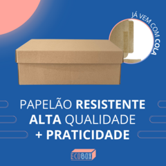 20 Caixas de Papelão Para Sapato Parda 32x18x11cm - Eco Box