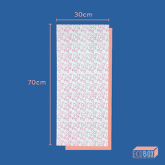 200 Folhas Papel De Seda Premium 30x70cm Coração Rosa