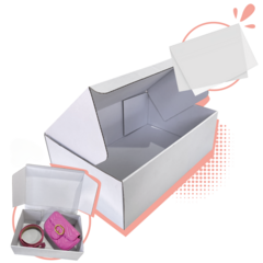 100 Caixas de Papelão Branca Com Papel de Seda 27x18x9cm