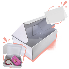 Kit Caixas de Papelão Branca com Papel de Seda E-Commerce 27x18x9cm - comprar online