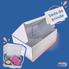 Kit Caixas de Papelão Branca com Papel de Seda E-Commerce 27x18x9cm