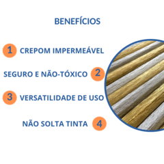 Crepom Italiano Impermeável 48cm x 2mts Metalizado 5 Folhas na internet