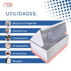 Kit Caixas de Papelão Branca com Papel de Seda E-Commerce 27x18x9cm - Eco Box