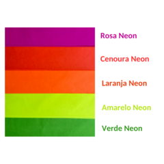 Imagem do 50 Folhas Papel De Seda Premium Fluorescente Neon 60x48cm