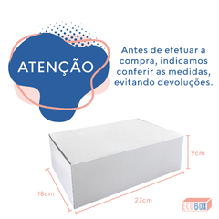 Kit Caixas de Papelão Branca com Papel de Seda E-Commerce 27x18x9cm