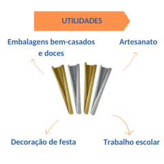 Crepom Italiano Impermeável 48cm x 2mts Metalizado 5 Folhas - Eco Box