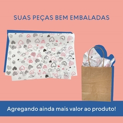 Papel De Seda Premium Decorado Coração 35x50cm 100 Folhas - loja online