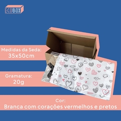 Papel De Seda Premium Decorado Coração 35x50cm 100 Folhas na internet