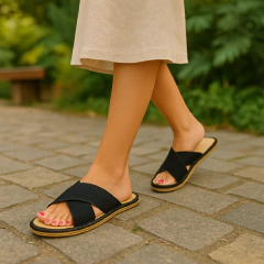 Imagen de SANDALIA CRUZADA 2012 LONA NEGRA