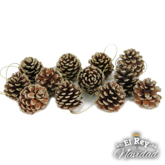 Set x 6 Mini piñas glitter dorado