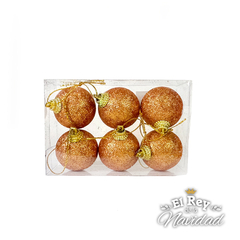 Set x 6 Globos Glitter 4cm Cobre