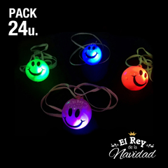 Pack x 24 Colgantes Carita Smile Led