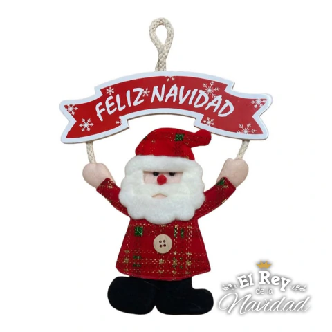 Cartel Feliz Navidad con Papá Noel Soft 22cm