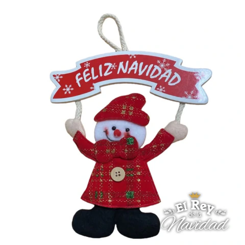 Cartel Feliz Navidad con Snowman Soft 22cm
