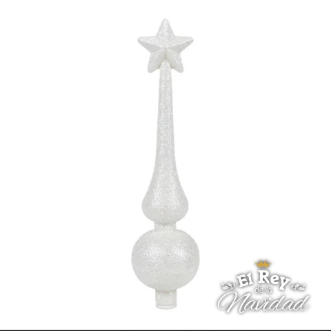 Puntal Pagoda Glitter Blanca 19cm