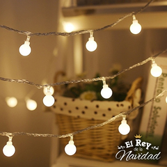Guirnalda luces Bolitas led blanco calido MINI KERMESSE 3mts con secuenciador - El Rey de la Navidad