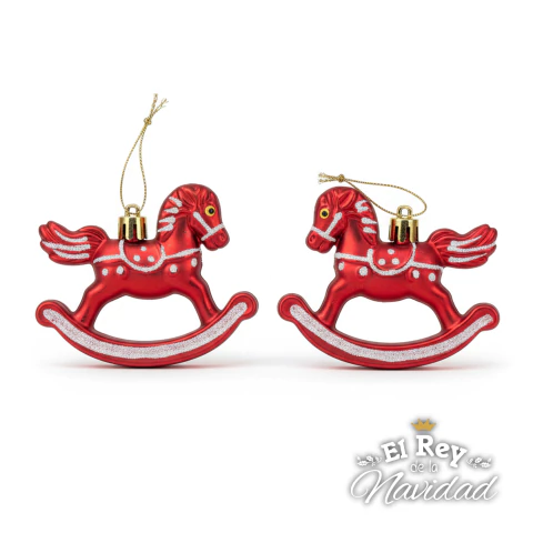 Set x 2 Caballitos Mecedores Rojos