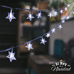Guirnalda Estrellas Led Blancas frías Fijas 5mts