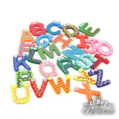 Abecedario Madera Letras Imantadas Pack x 26u.