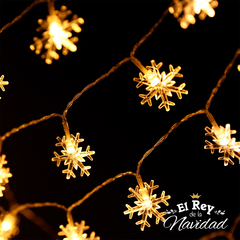 Guirnalda Copos de Nieve Led Calidas Fijas 5mts en internet