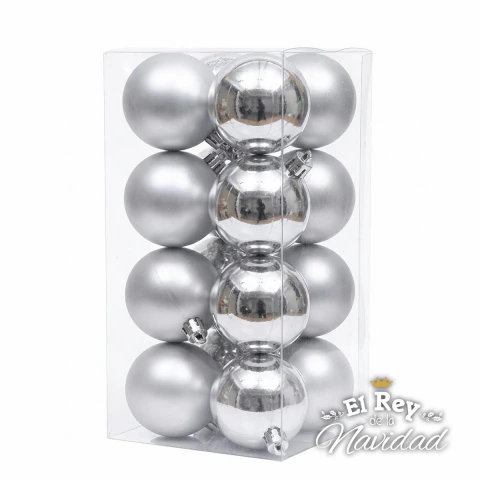 Set x 16 Bolas Plata 5cm