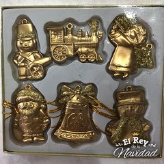 Set x 6 Mini Adornos Dorados - comprar online