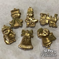 Set x 6 Mini Adornos Dorados