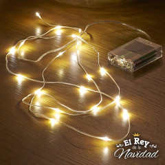 Hilo Alambre led Calido 5mt a PILAS - comprar online