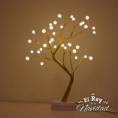 Arbol de la Vida con perlas Bonsai Blanco Calido USB / Pilas 50cm - El Rey de la Navidad