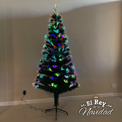 Arbol de Navidad 1,80mts Luminoso con Led y Fibra Optica RGB