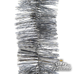 Boa Metalizada Tupida Plata 8cm