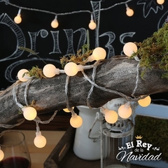 Imagen de Guirnalda luces Bolitas led blanco calido MINI KERMESSE 3mts con secuenciador