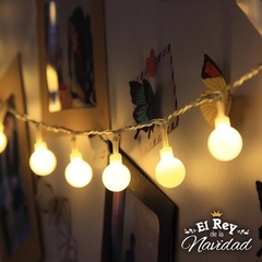 Guirnalda luces Bolitas led blanco calido MINI KERMESSE 3mts con secuenciador