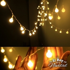 Imagen de Guirnalda luces Bolitas led blanco calido MINI KERMESSE 3mts con secuenciador