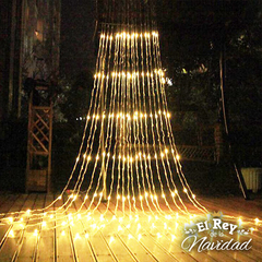 Cortina Efecto Cascada Led Blanca Calida 3 x 3mts