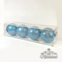 Set x 4 Globos Glitter Esmaltados Celeste 8cm LUJO - comprar online