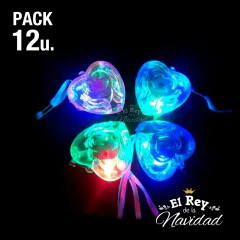 Pack x 12 Colgantes Corazon Led