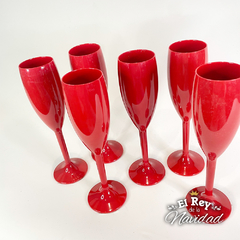 Juego de 6 copas de brindis 160cc Rojas - El Rey de la Navidad