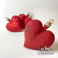 Set x 3 Corazon Glitter Rojo en internet