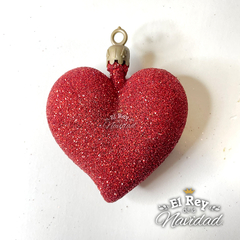 Set x 3 Corazon Glitter Rojo - El Rey de la Navidad