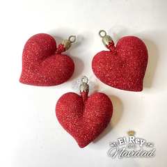 Set x 3 Corazon Glitter Rojo - tienda online