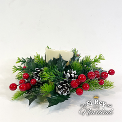 Centro de Mesa Muerdago con Vela Led 24cm - comprar online