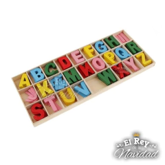 Abecedario didáctico de madera 104 Letras en caja - El Rey de la Navidad