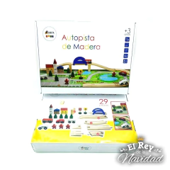 Autopista De Madera Didáctica con autitos P/ Armar 29 Piezas con Rampa - tienda online