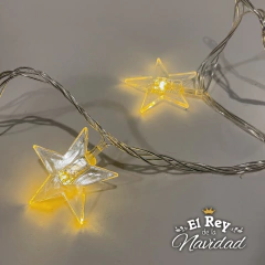 Guirnalda Estrellas Crystal Led Calidas Fijas 3mts Prolongables - tienda online