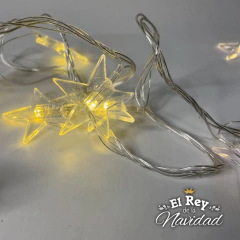 Guirnalda Estrellas Crystal Led Calidas Fijas 3mts Prolongables